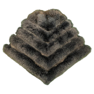 Kashani Women's Blue Fox Fur Poncho - Dudes Boutique