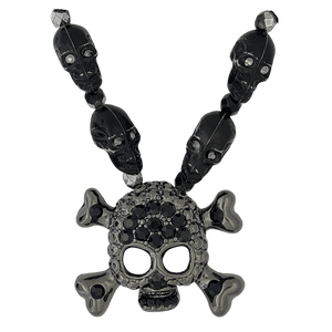 b.b. Simon Skull N Crossbones Nightmare Necklace – Black/Jet - Dudes Boutique
