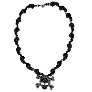 b.b. Simon Skull N Crossbones Nightmare Necklace – Black/Jet - Dudes Boutique