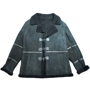 Jakewood Men's Black Shearling Toggle Coat - Dudes Boutique