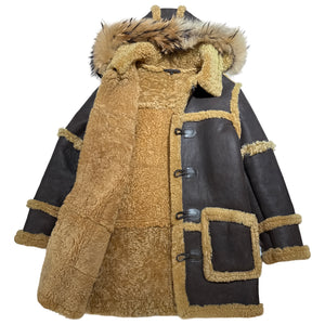 Kashani Men's Brown Shearling Toggle Coat - Dudes Boutique