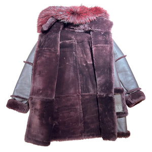 Kashani Men's Burgundy Shearling Toggle Coat - Dudes Boutique