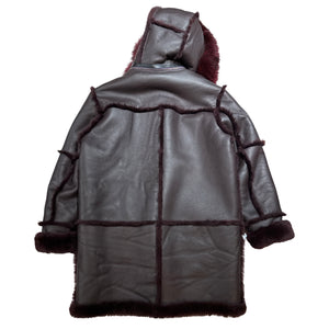 Kashani Men's Burgundy Shearling Toggle Coat - Dudes Boutique