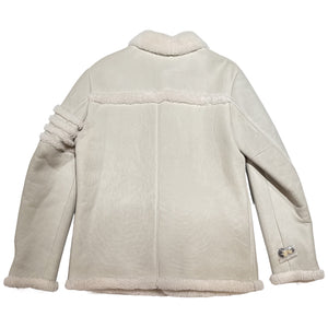 Kashani Men's White Outlined Shearling Coat - Dudes Boutique