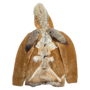 Kashani Natural Coyote Tail Hooded Mouton Shearling - Dudes Boutique