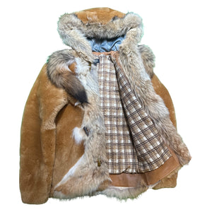 Kashani Natural Coyote Tail Hooded Mouton Shearling - Dudes Boutique