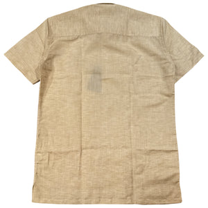 Johnny Q Men's Beige Cargo Pocket Short Sleeve Cigar Shirt - Dudes Boutique