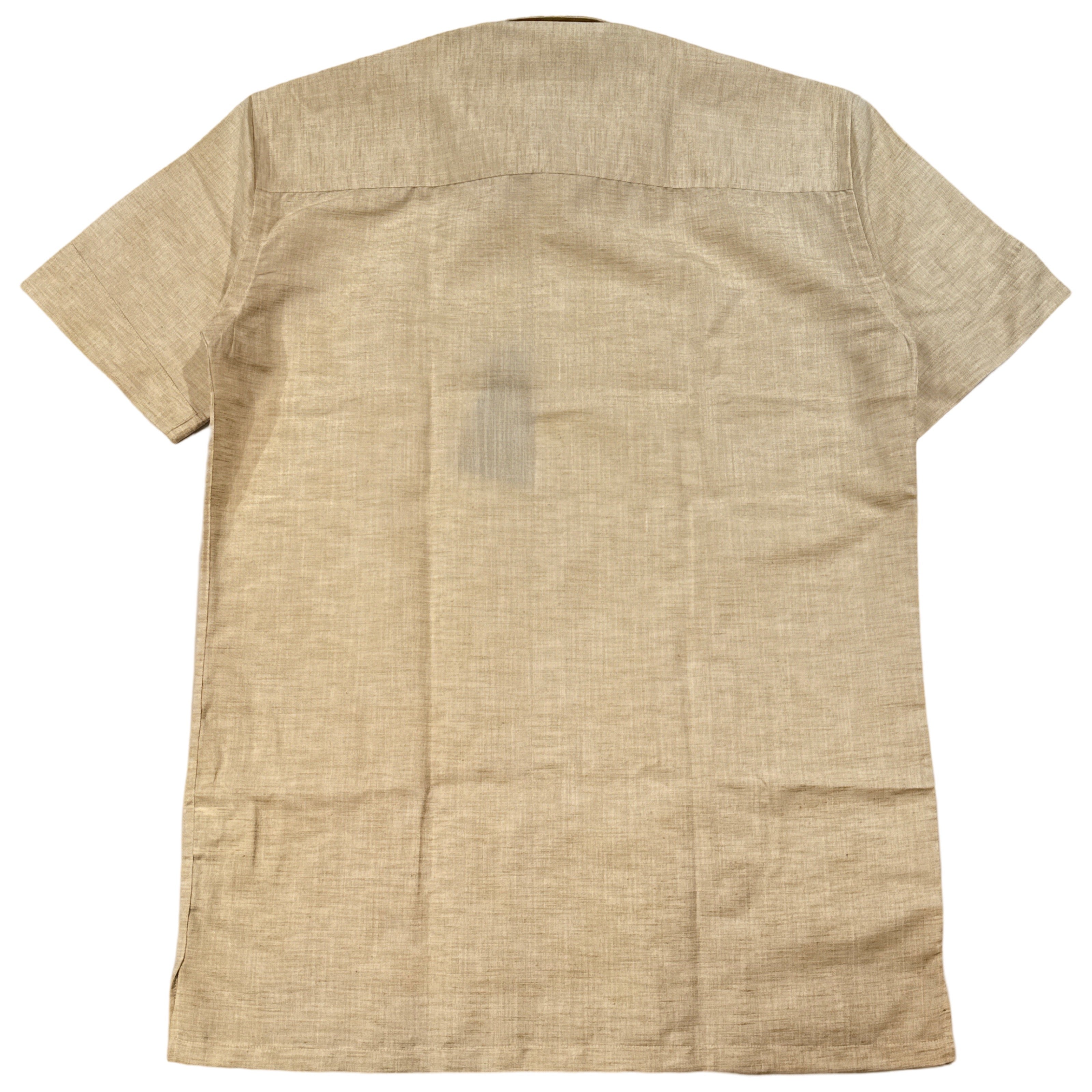 Johnny Q Men's Beige Cargo Pocket Short Sleeve Cigar Shirt - Dudes Boutique