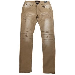CopperRivet Washed Khaki Denim Pants with Rips - Dudes Boutique