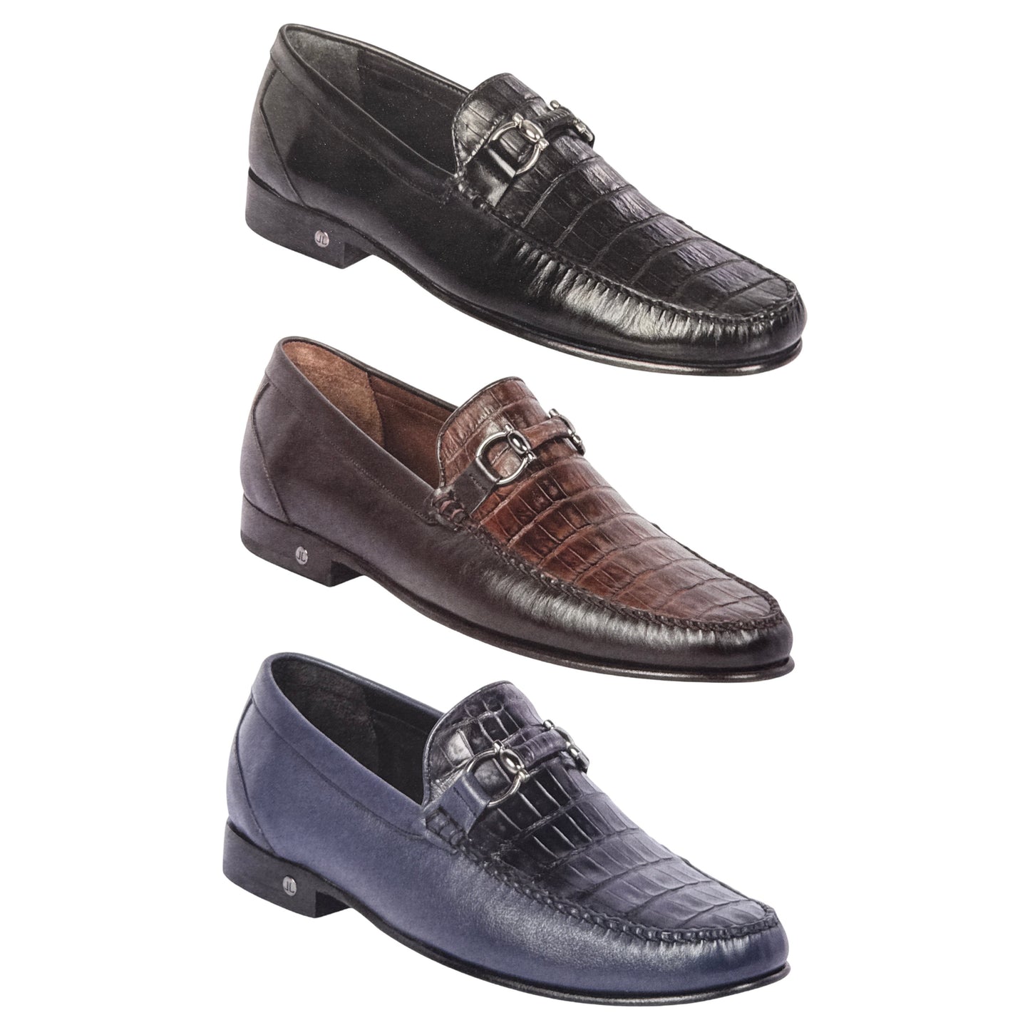 Lombardy Men's Crocodile / Calfskin Bit Loafers - Dudes Boutique