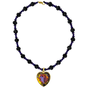 b.b. Simon Heart Crystal Necklace –Volcano-Gold - Dudes Boutique