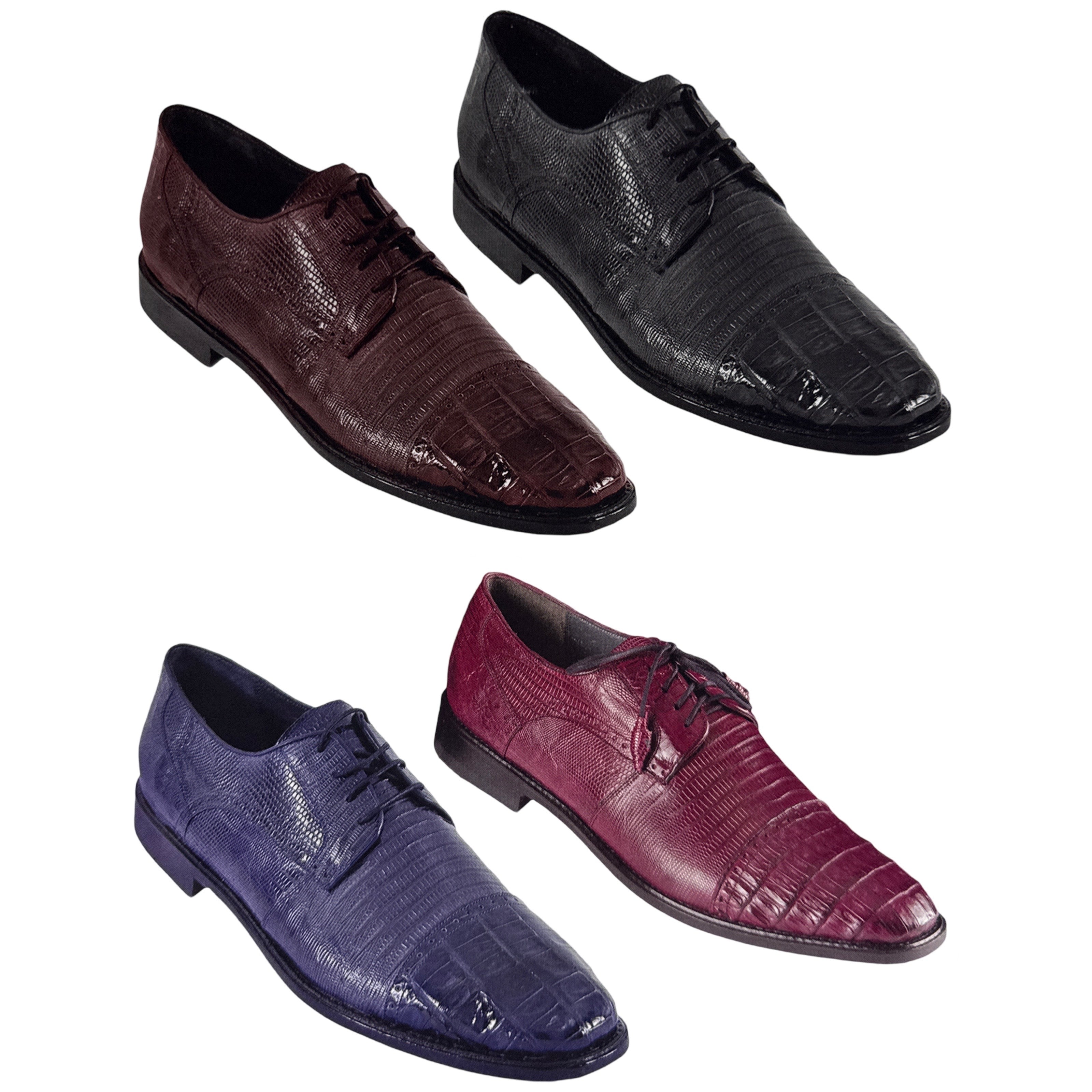 Los Altos Lizard / Crocodile Cap Toe Dress Shoes - Dudes Boutique