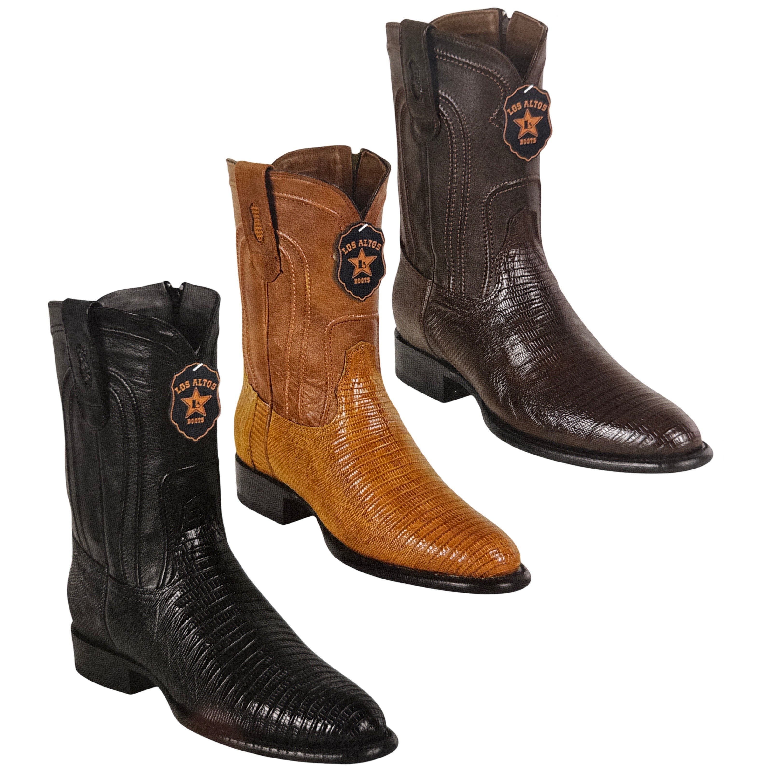 Los Altos Lizard Roper Boots with Zipper - Dudes Boutique