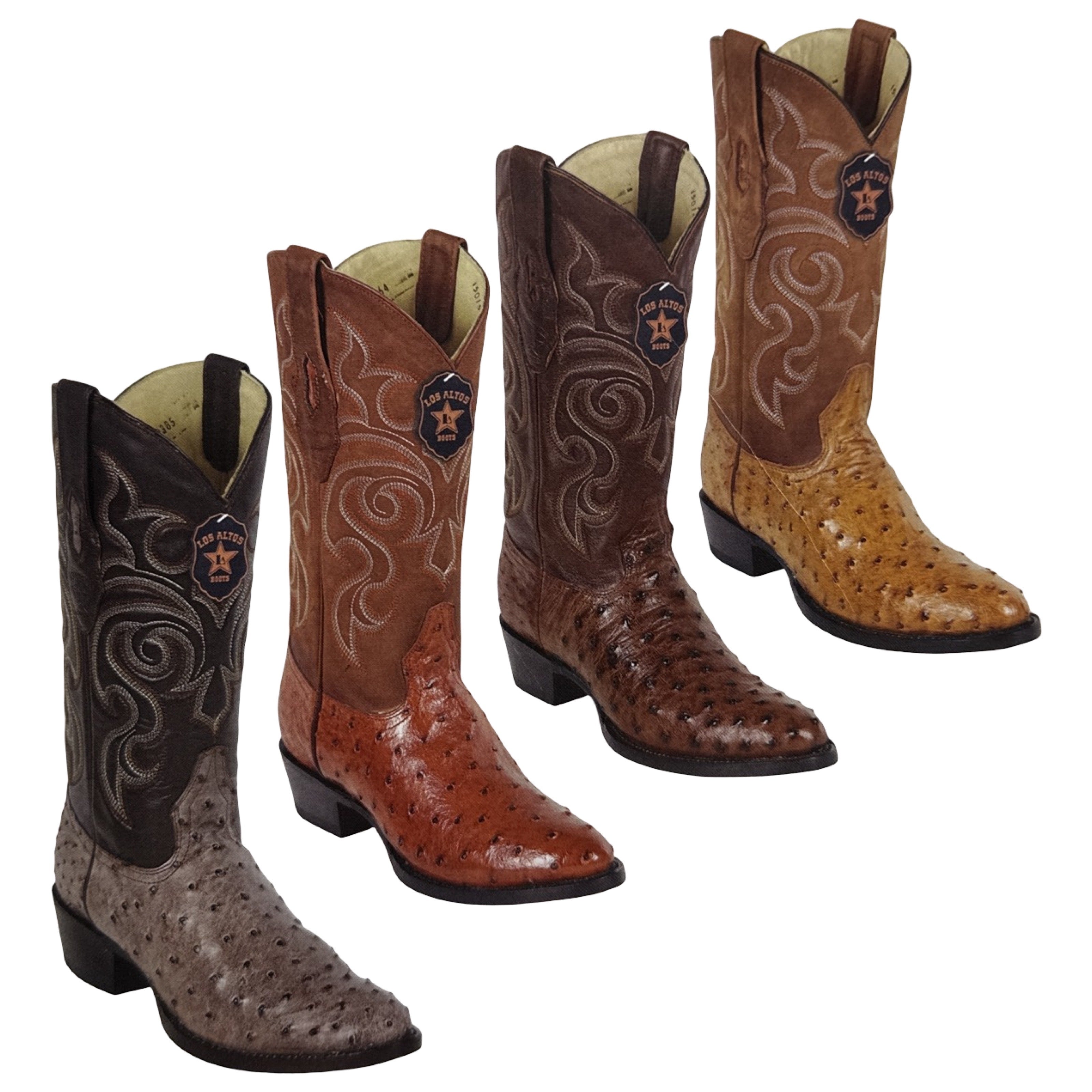 Los Altos Rustic Ostrich Quill Round Toe Boots - Dudes Boutique