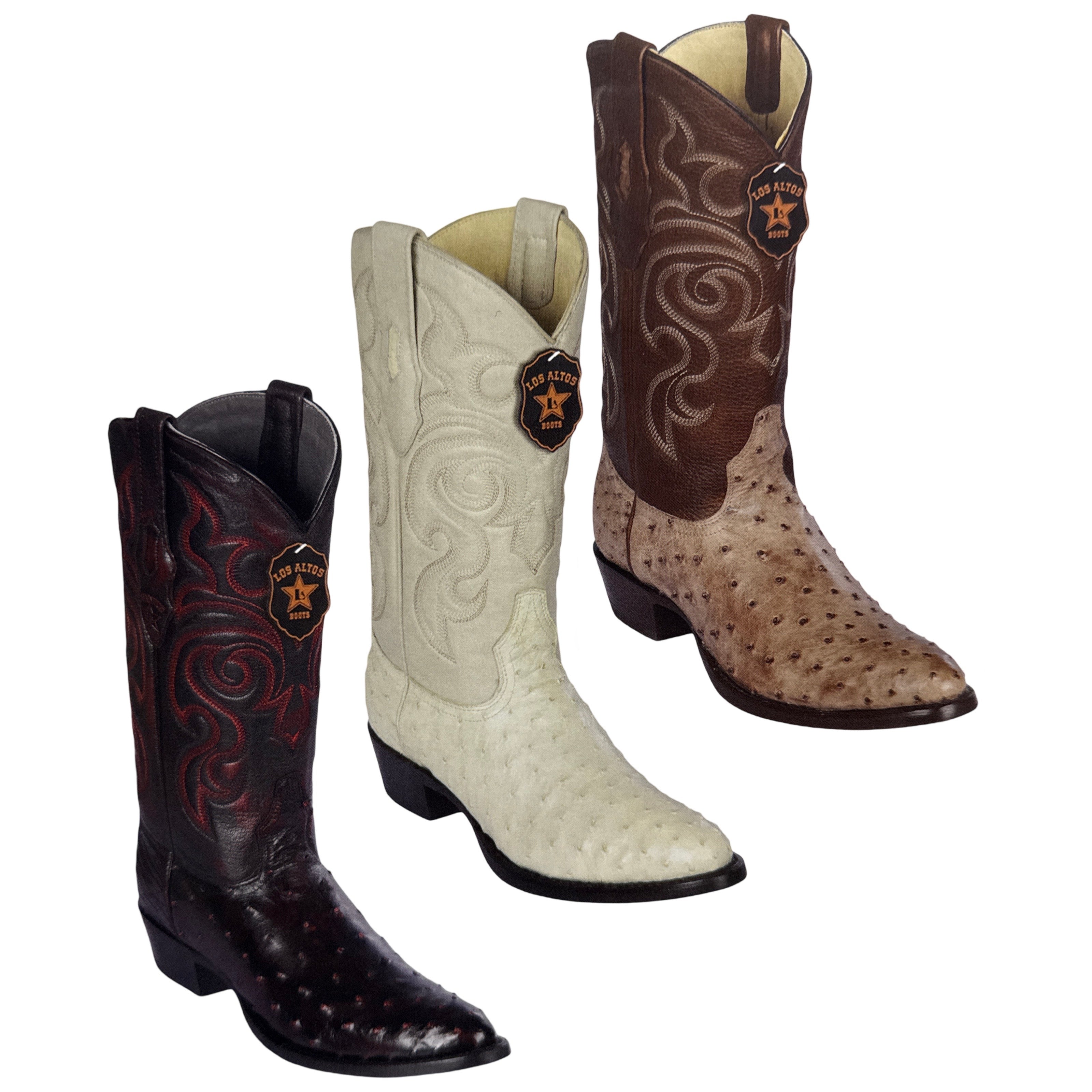 Los Altos Ostrich Quill Round Toe Boots - Dudes Boutique