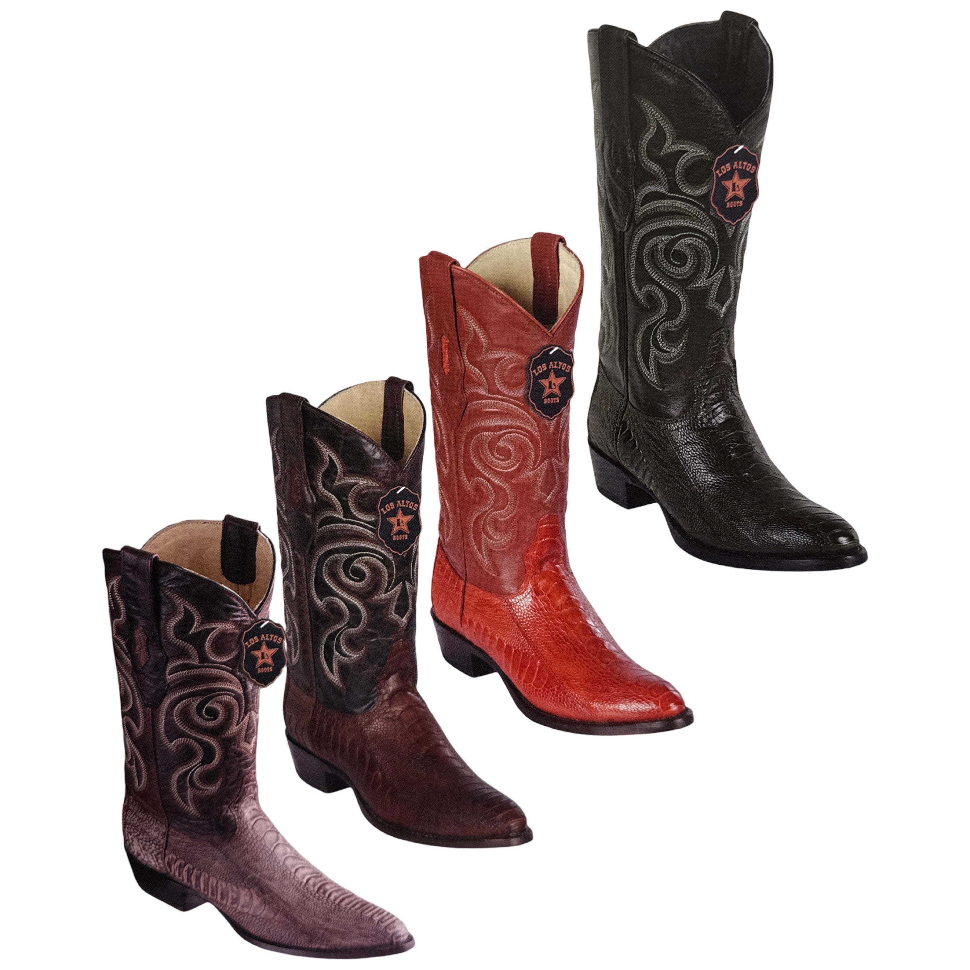 Los Altos Ostrich Leg Round Toe Boots