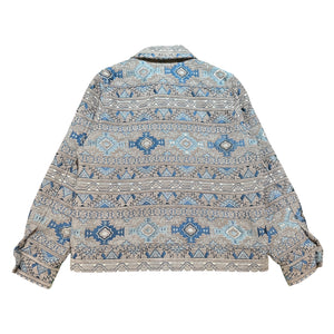 Prestige Blue Aztec Button Up Jacket - Dudes Boutique