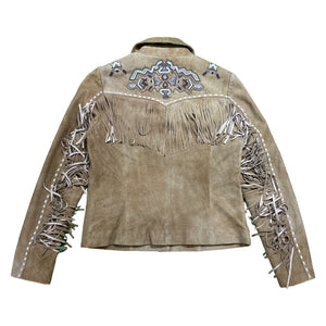 Scully Women's Tan Suede Beaded Fringe Jacket - Dudes Boutique