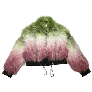 Kashani Women's Strawberry Kiwi Fox Fur Jacket - Dudes Boutique