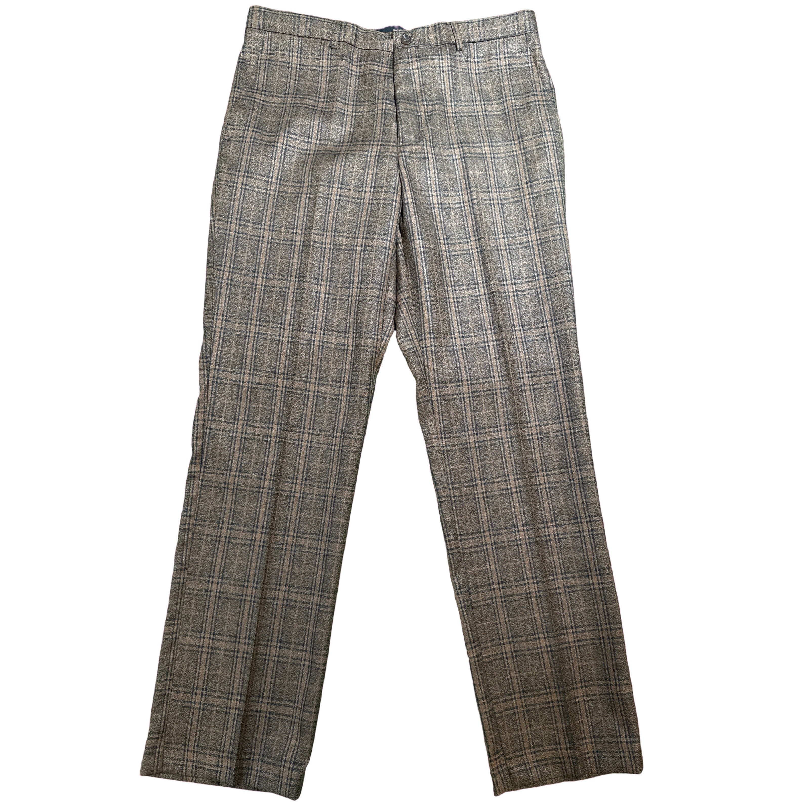 Pronti Brown Plaid High End Pants 38 Pronti Brown Plaid High End Pants 38