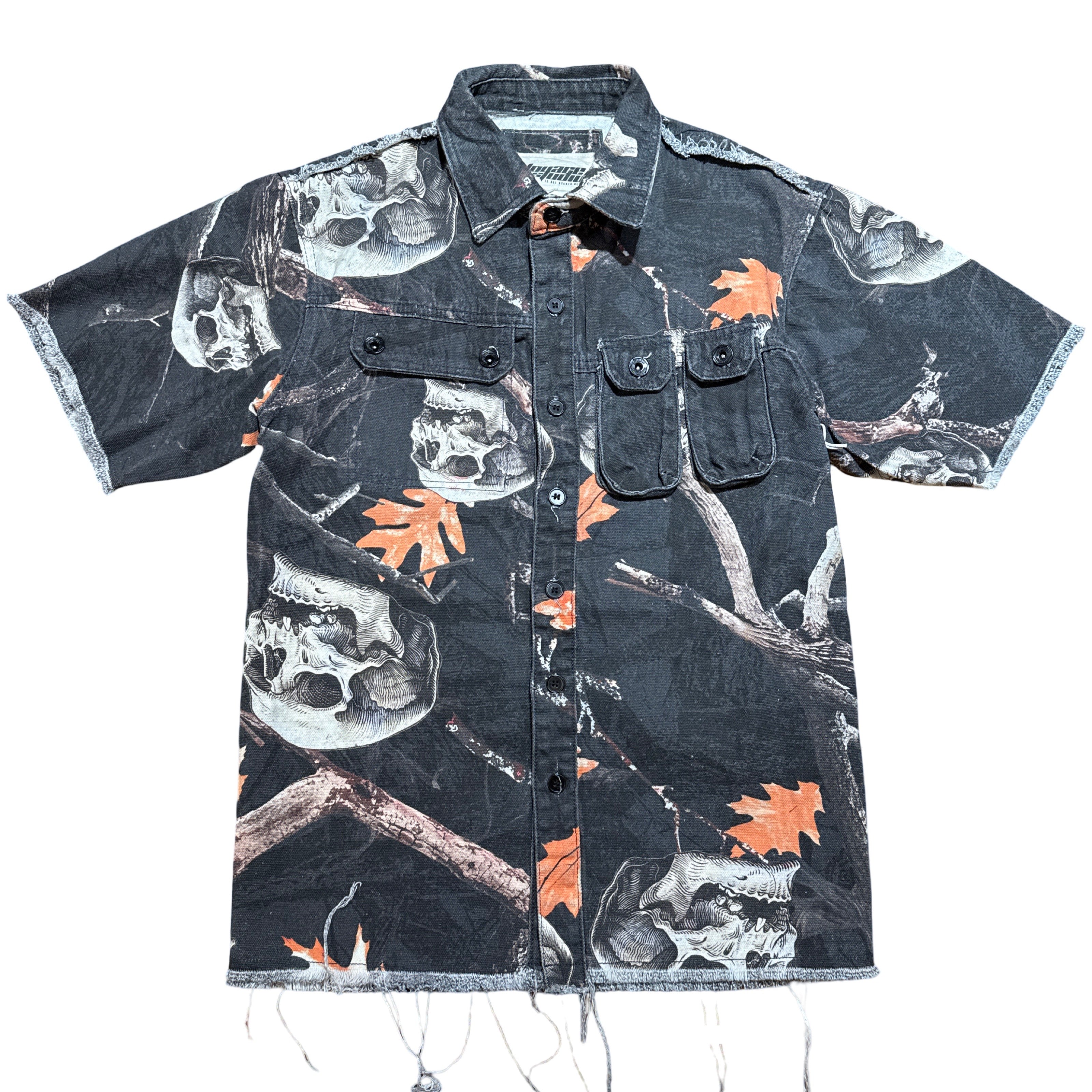 CopperRivet Skull Fall Distressed Denim Shirt