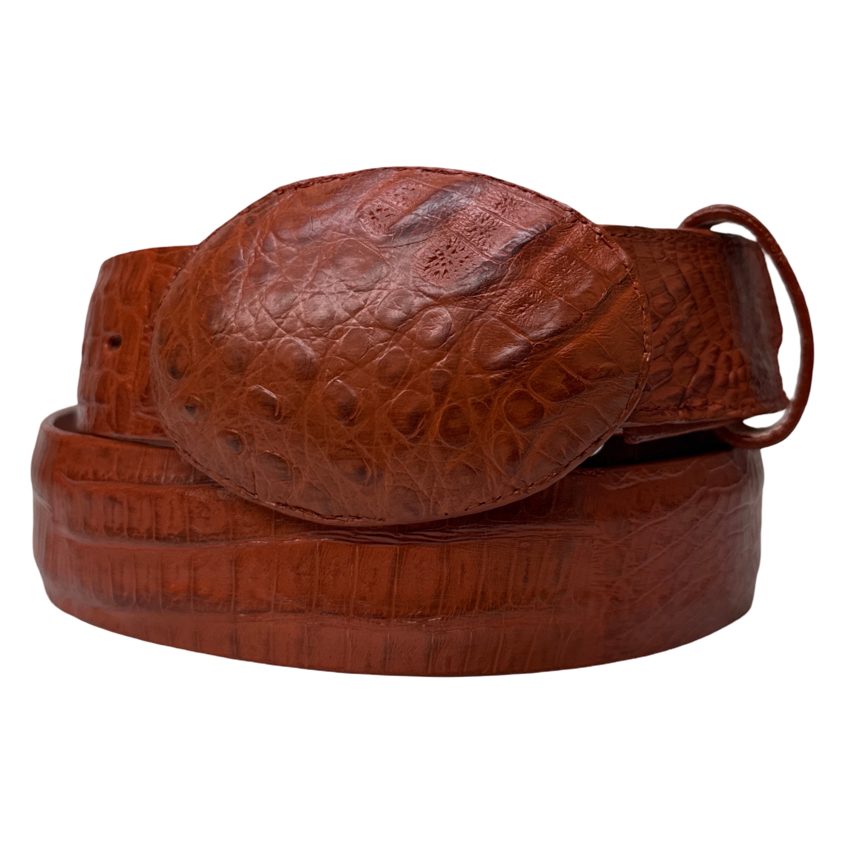 Los Altos Cognac Caiman Crocodile Belt