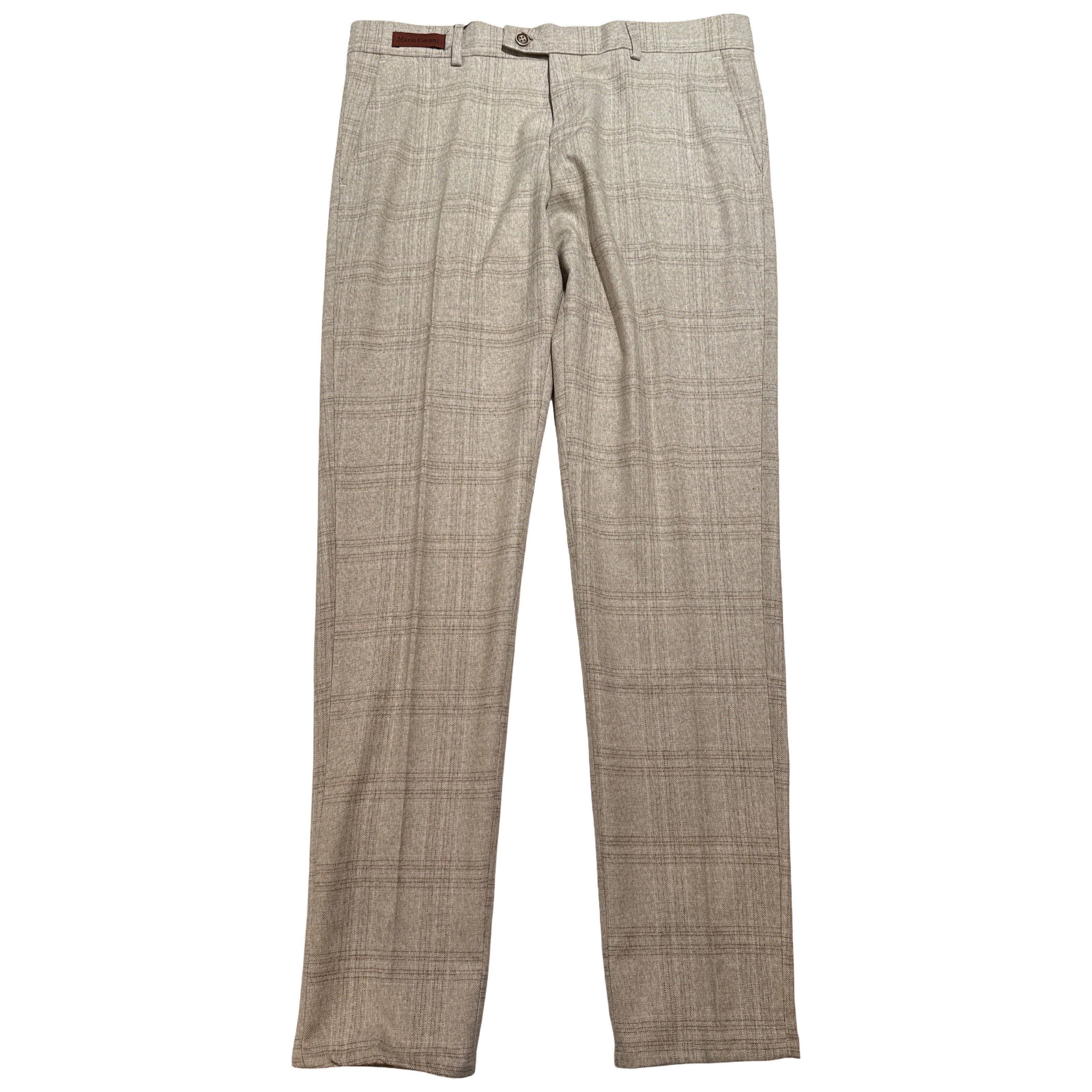 Mario Cavani Beige Plaid Dress Pants