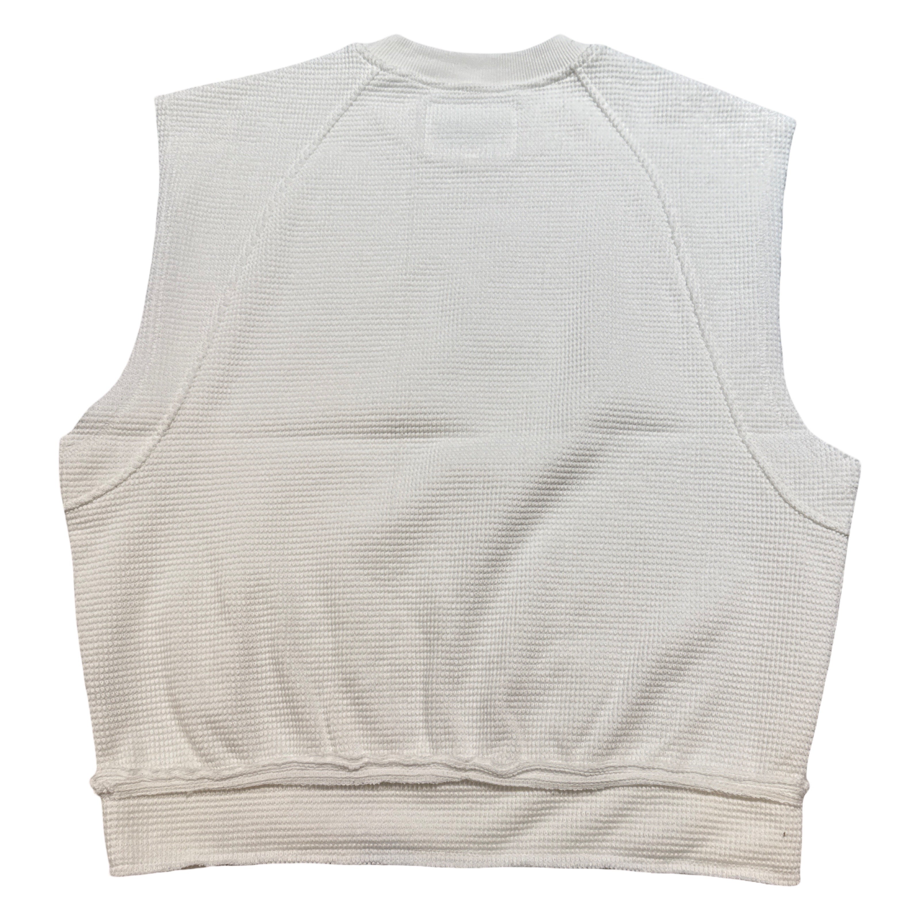 Voyage Studio Men's White Sleeveless Waffle Knit Crewneck