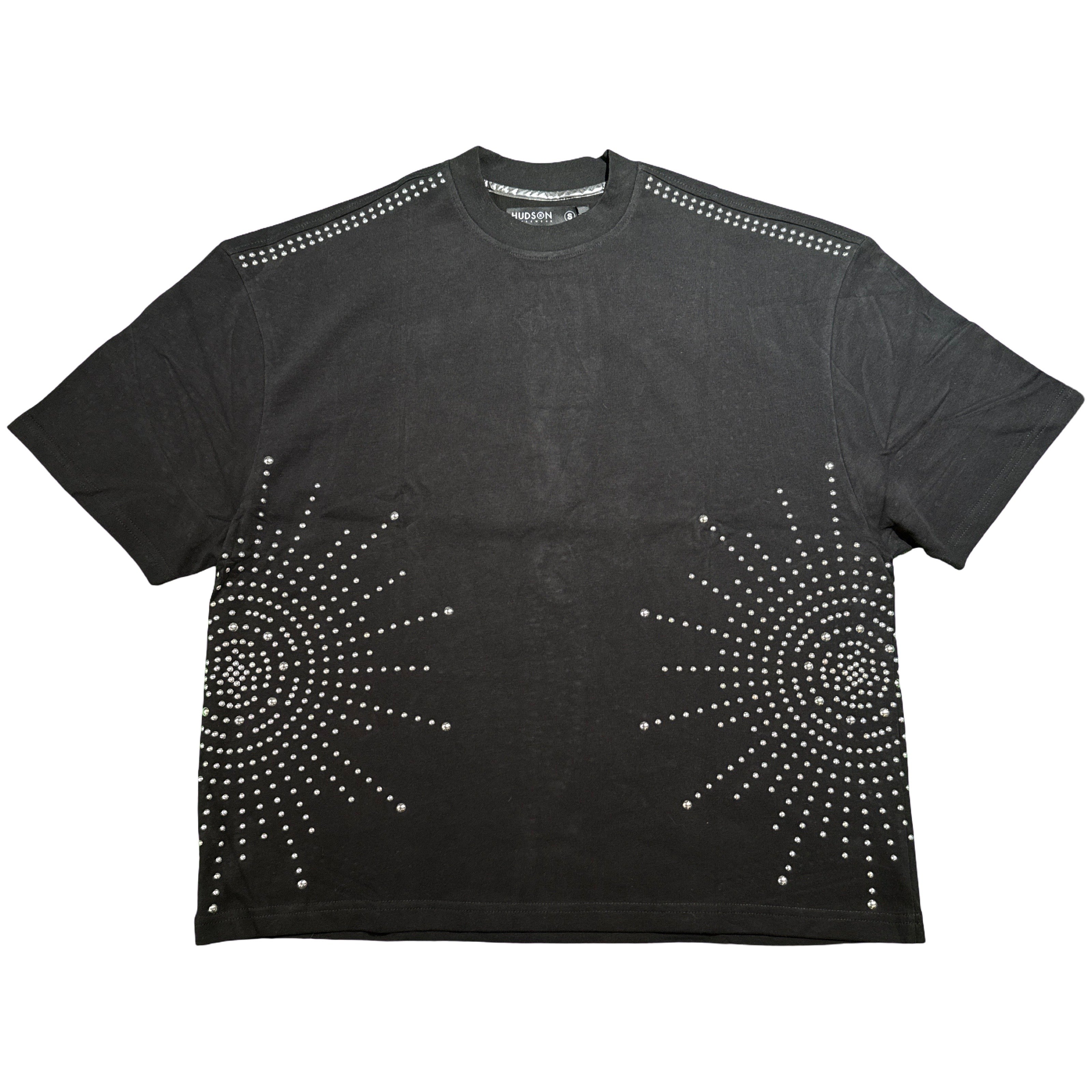 HUDSON Black Radiant Studded Oversized Tee