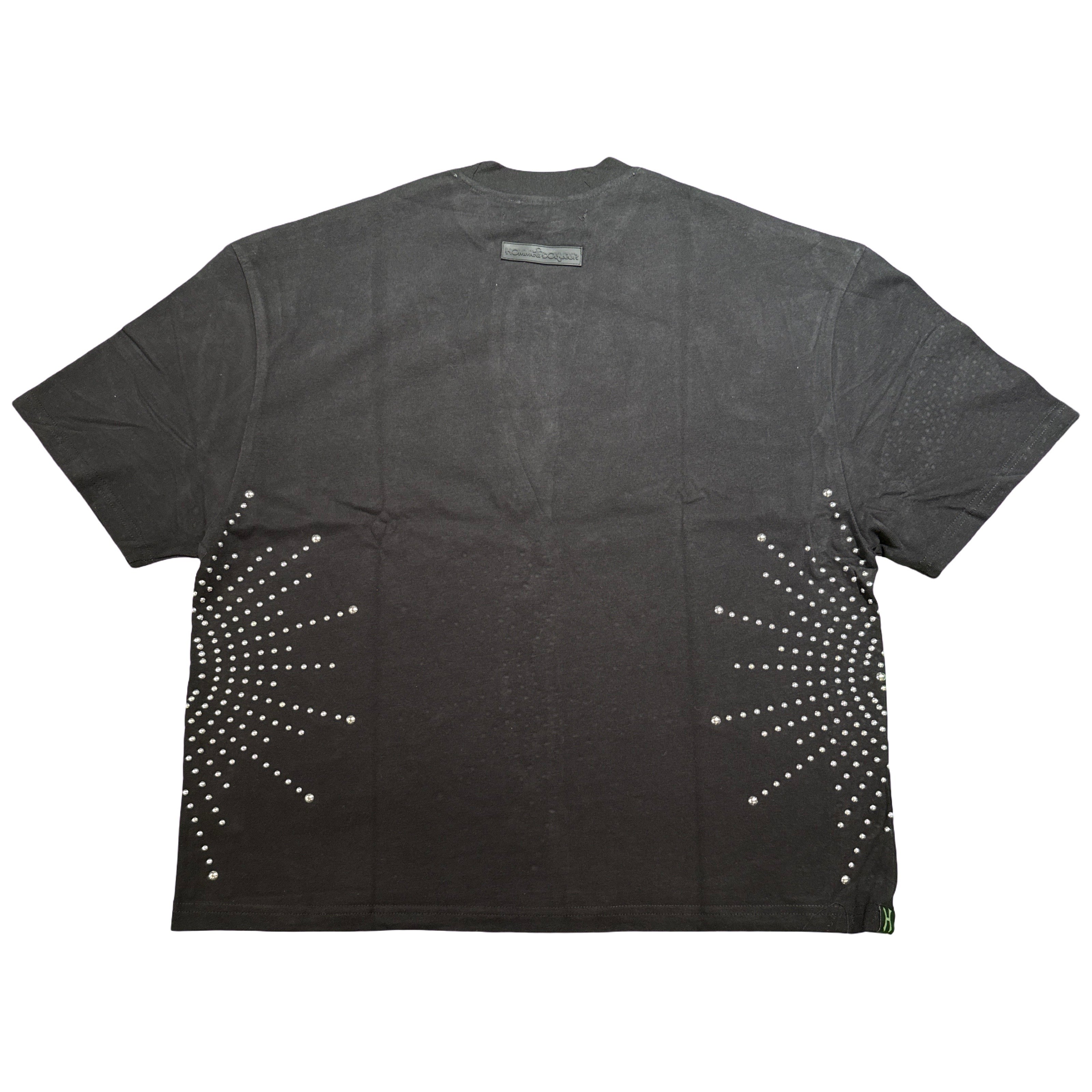 HUDSON Black Radiant Studded Oversized Tee