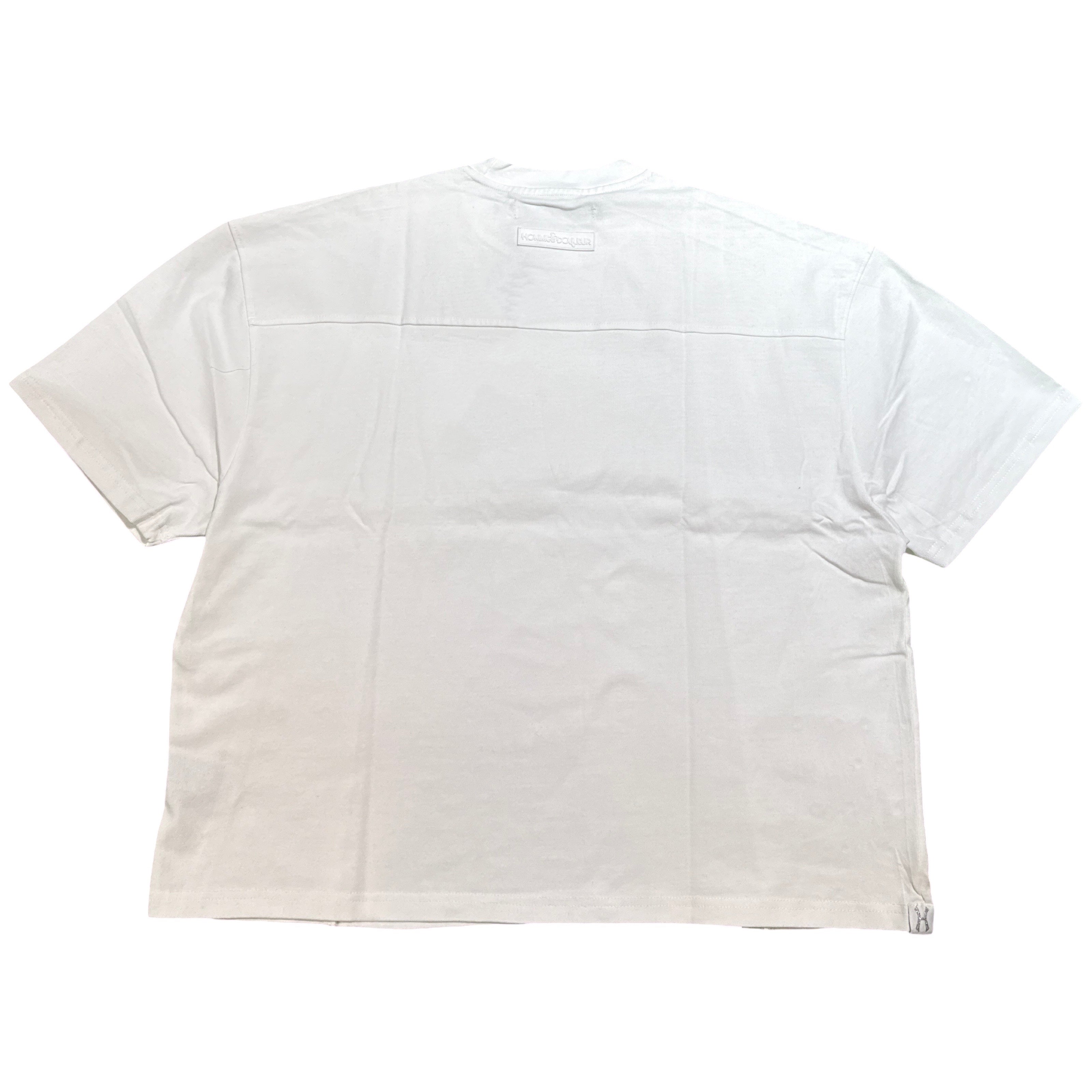 HUDSON White Zipper Studded Oversized Tee