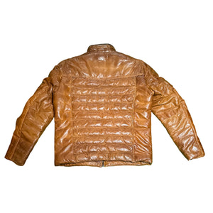 Scully Men's Cognac Lambskin Leather Puffer Jacket - Dudes Boutique