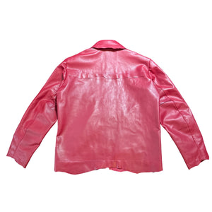 Kashani Raw Cut Red Alligator Leather Jacket - Dudes Boutique