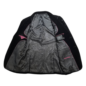 Barocco Black Crystal Velour Blazer - Dudes Boutique