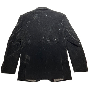 Barocco Black Crystal Velour Blazer - Dudes Boutique