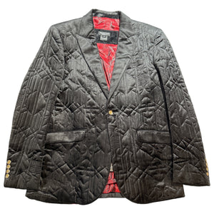 Prestige Black Velour Quilted Blazer - Dudes Boutique