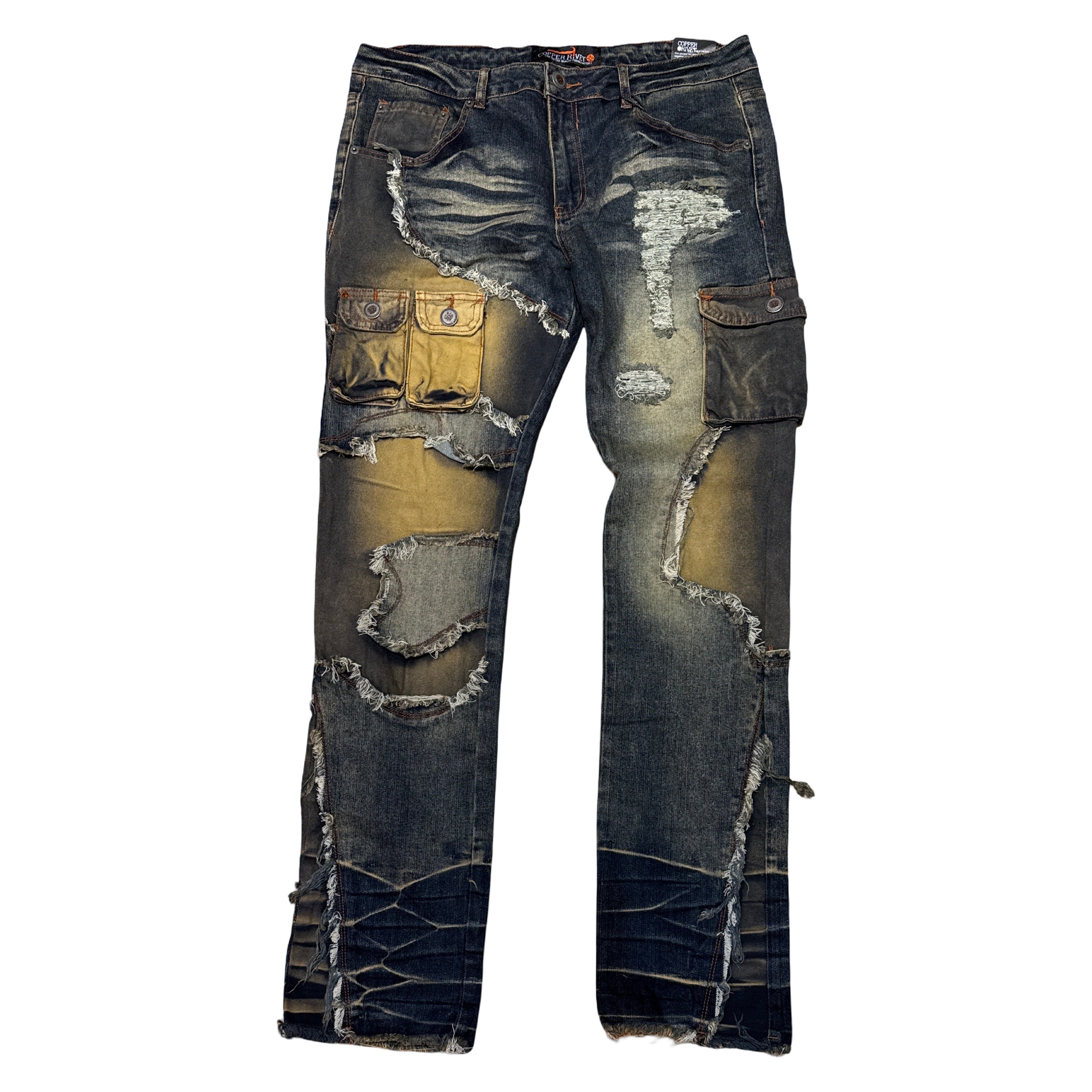 CopperRivet Sand Rip n Repair Jeans