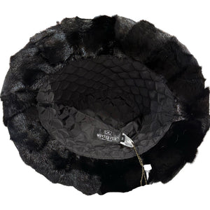 Kashani Men's Black Diamond Cut Mink Fur Top Hat - Dudes Boutique
