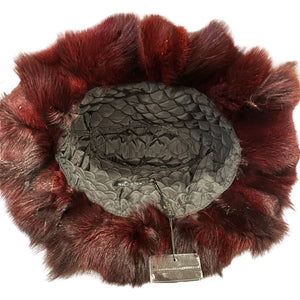 Kashani Men's Wine Red Fox Fur Top Hat - Dudes Boutique