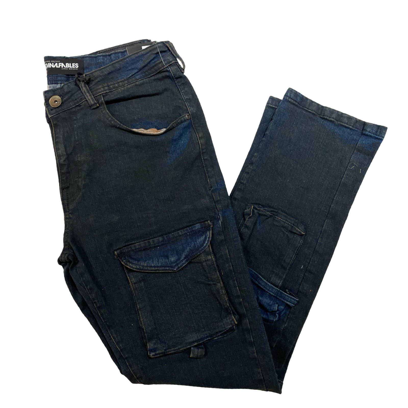 R3bel Denim Two Tone Quad Cargo Denim Pants
