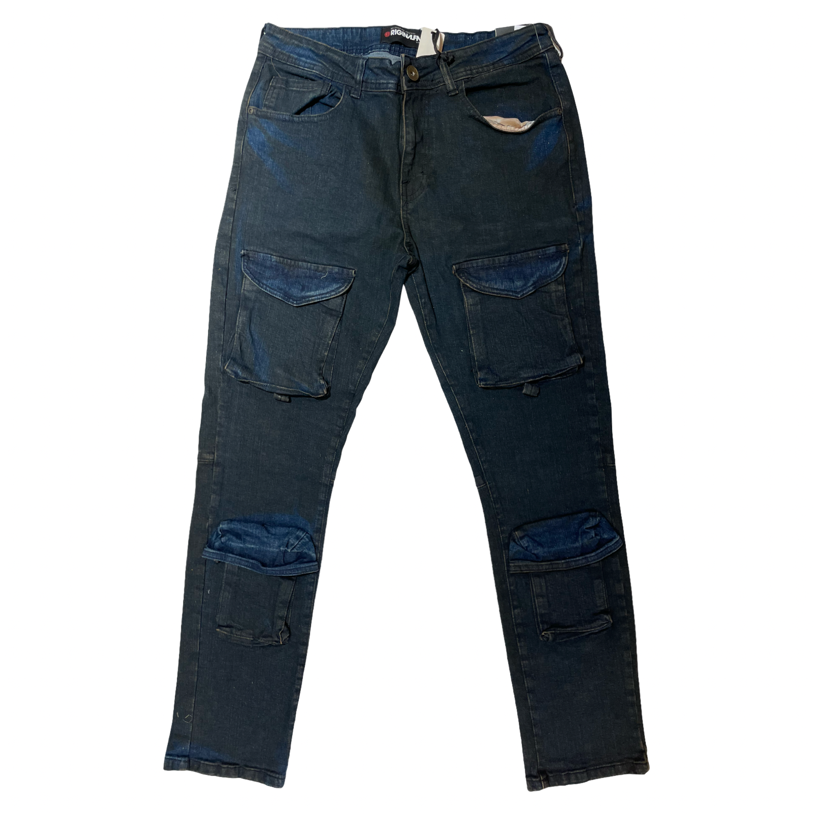 R3bel Denim Two Tone Quad Cargo Denim Pants