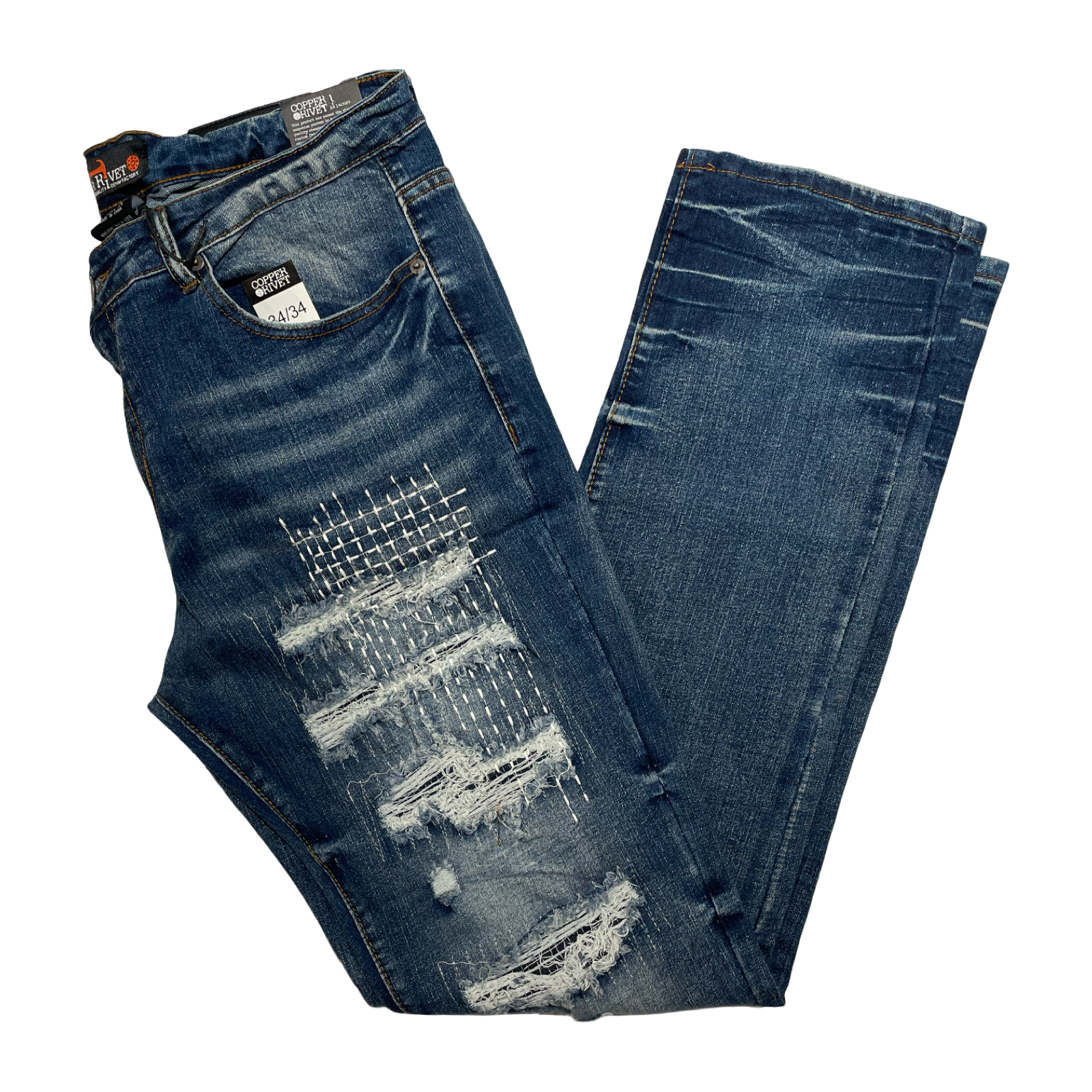 CopperRivet Rip & Repair Straight Fit Jeans