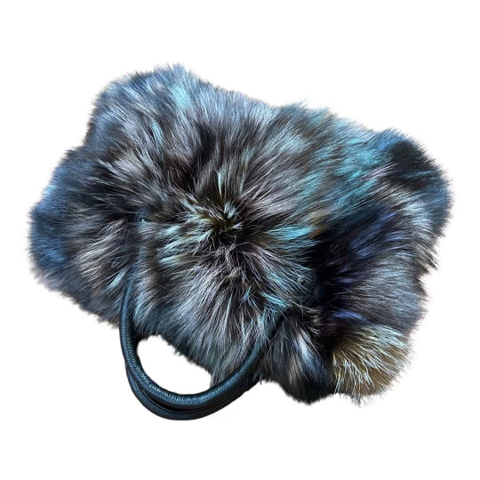 Volare Ladies Multi-Color Fox Fur Handbag - Dudes Boutique