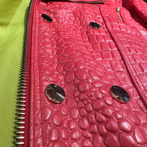 Kashani Men's Red Embossed Alligator Biker Jacket - Dudes Boutique