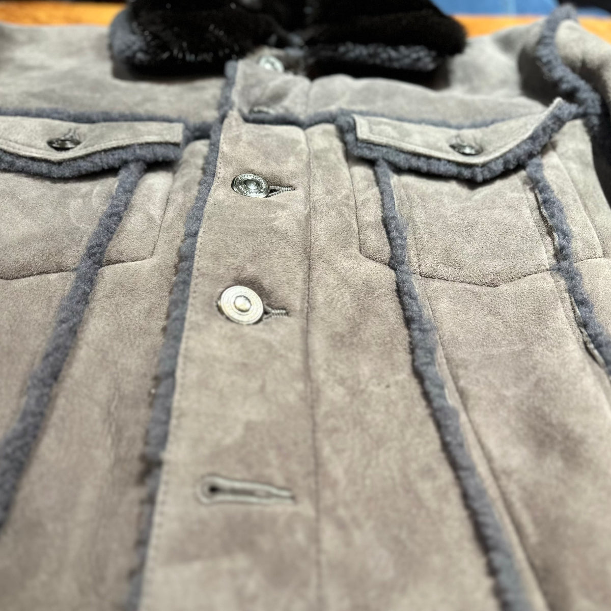 Goose Country Grey Mink Collar Shearling Coat - Dudes Boutique