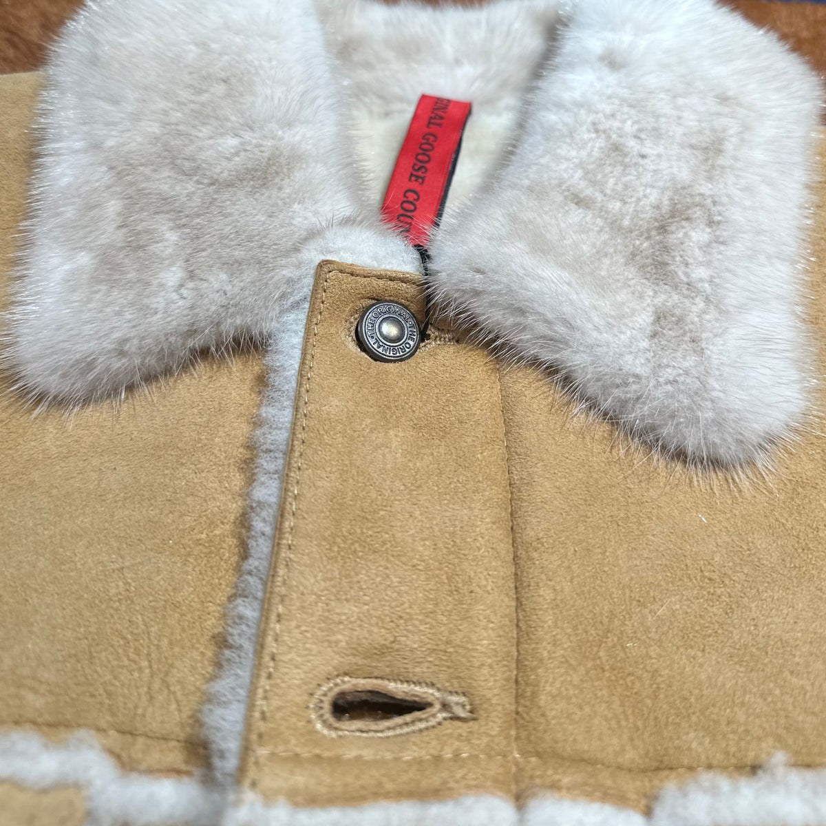 Goose Country Camel Mink Collar Shearling Coat - Dudes Boutique
