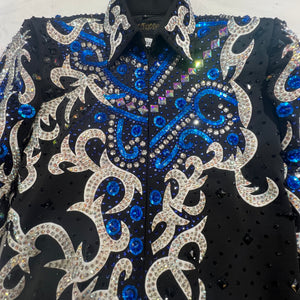 Kashani Blue Two Tone Hyper Crystal Jacket - Dudes Boutique
