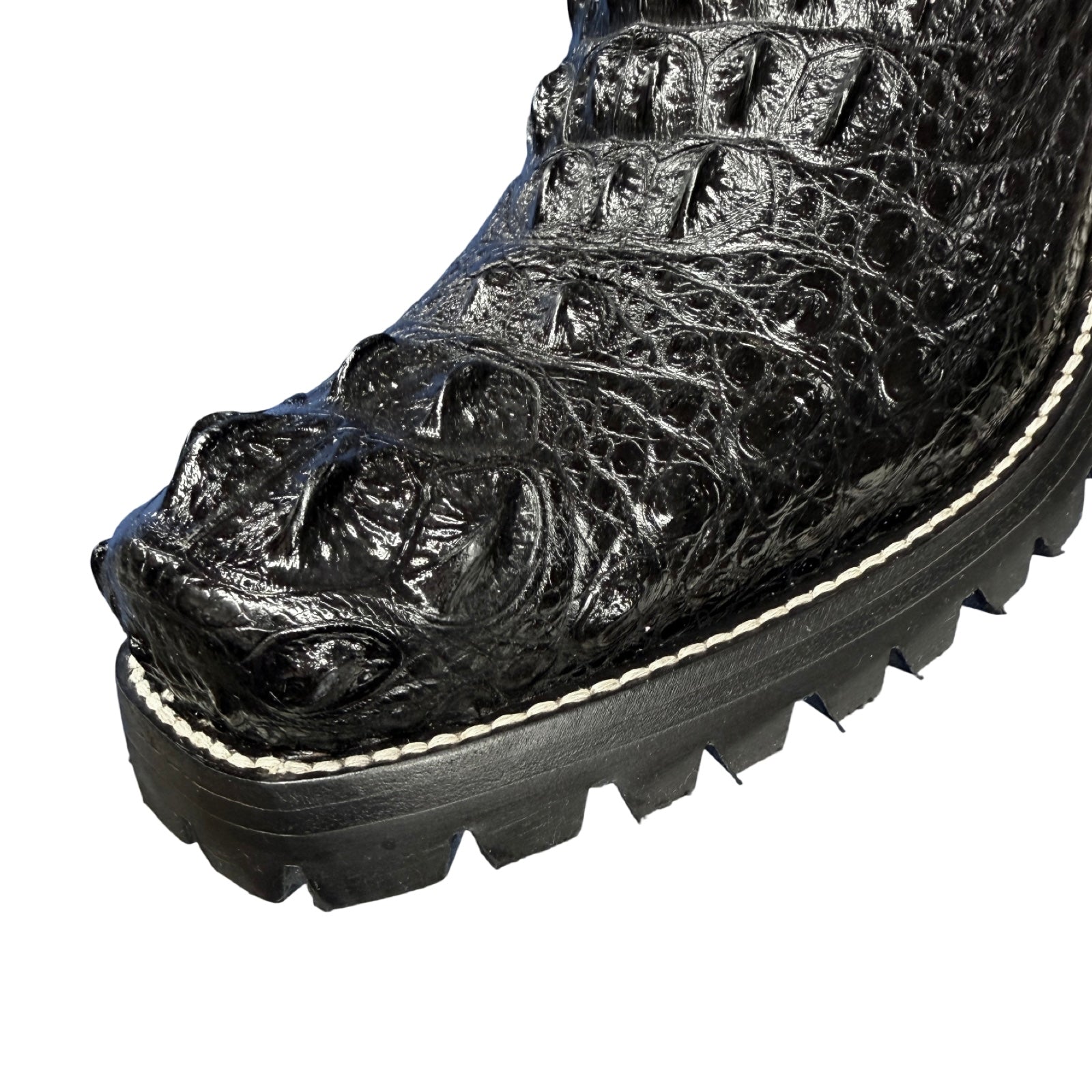 Safari Nile Crocodile Hornback Head Harness Biker Boots