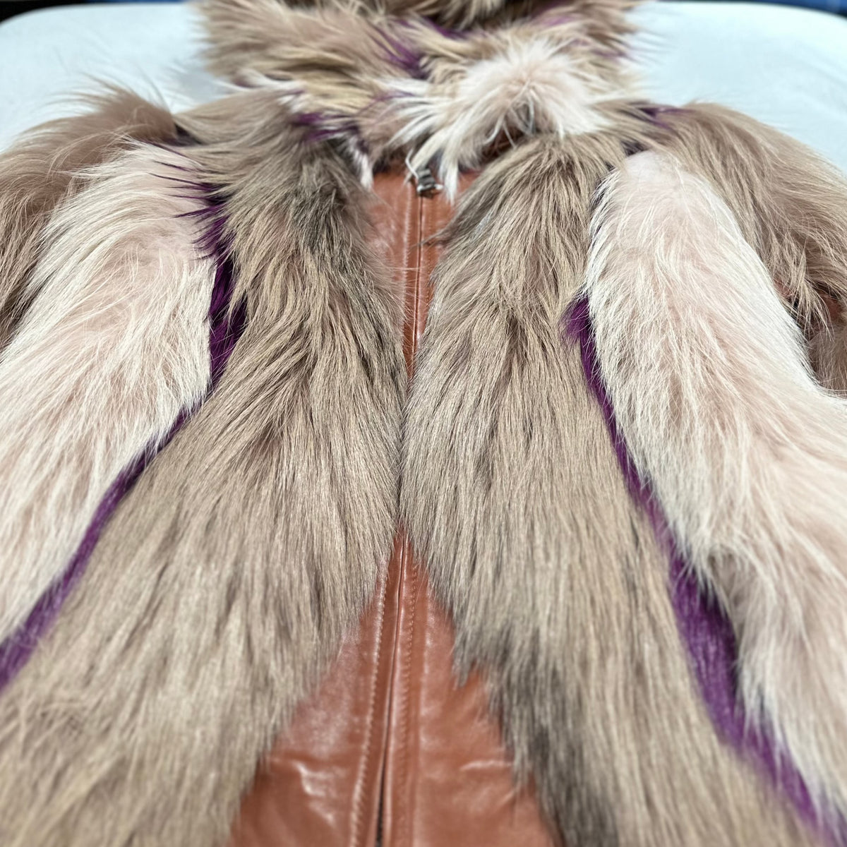 Kashani Ladies Multicolor Fox Fur Hooded Coat - Dudes Boutique