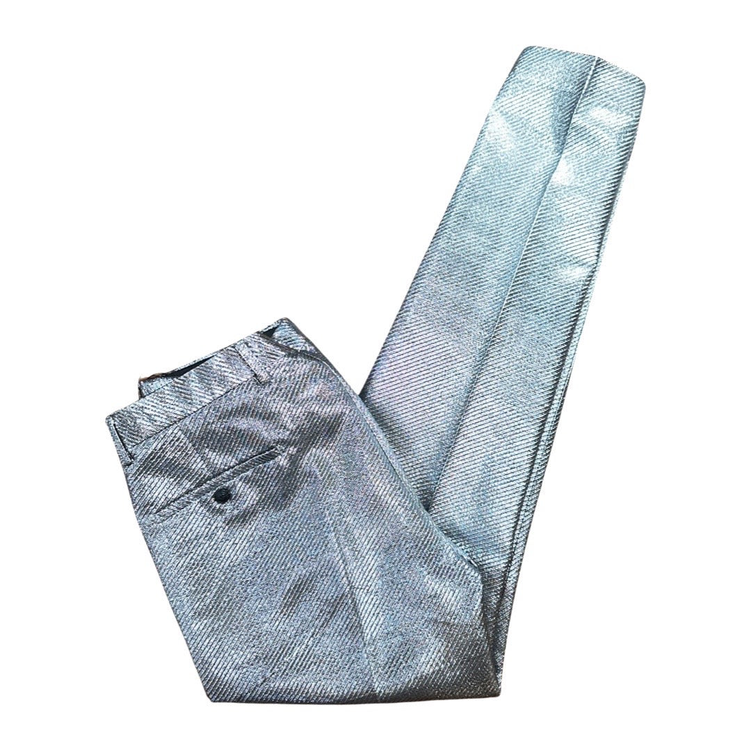 silver dress slacks silver dress pants Men's Silver Grey ~ Gray Shiny Sharkskin Pant Slacks / Tuxedo Flashy Looking Silver / dress size pants : 46